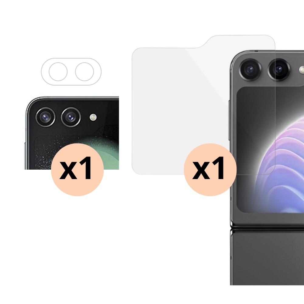 Protecteur de caméra et protecteur d'écran avant en verre trempé pour Samsung Galaxy Z Flip 5