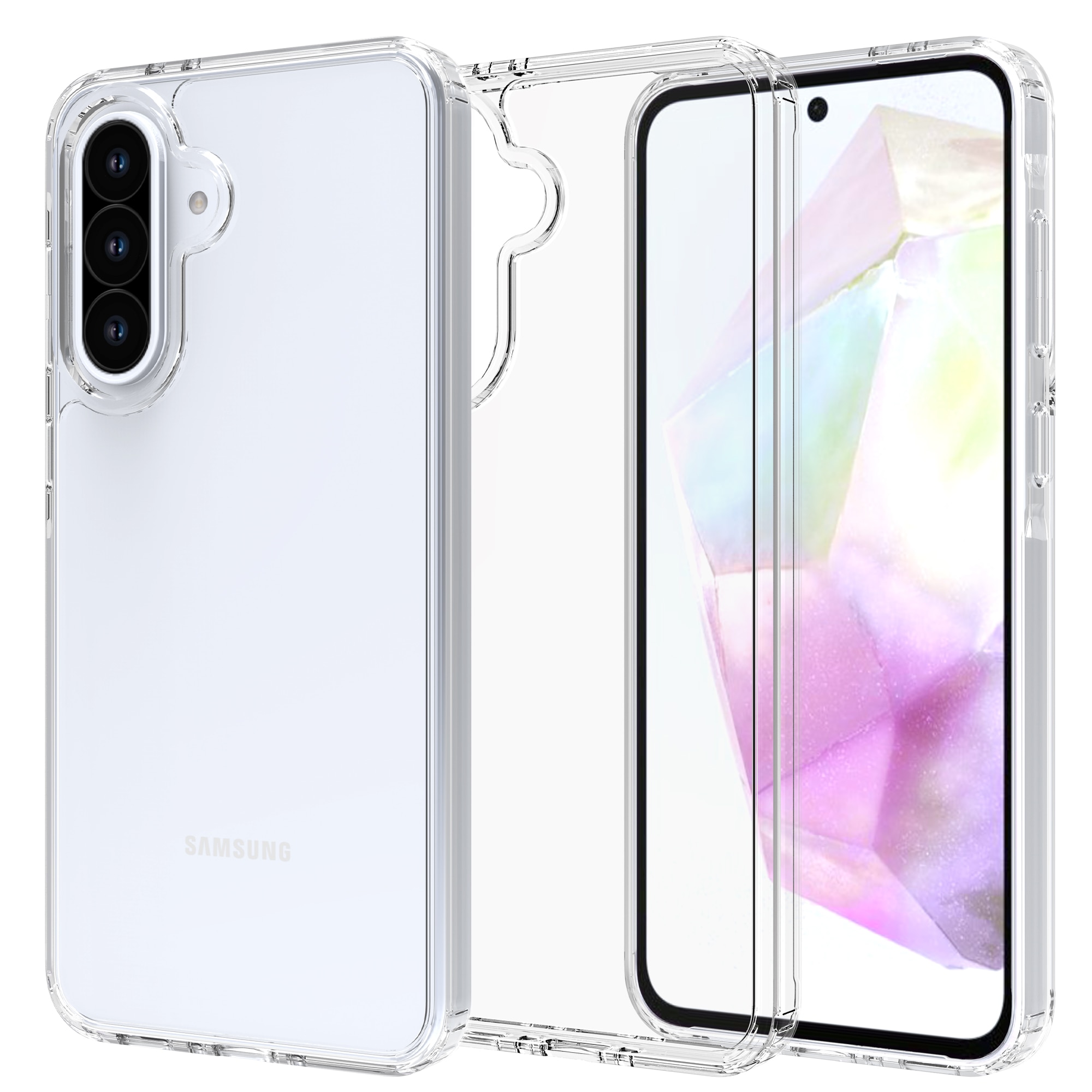 Coque hybride pour Samsung Galaxy A36, Transparent