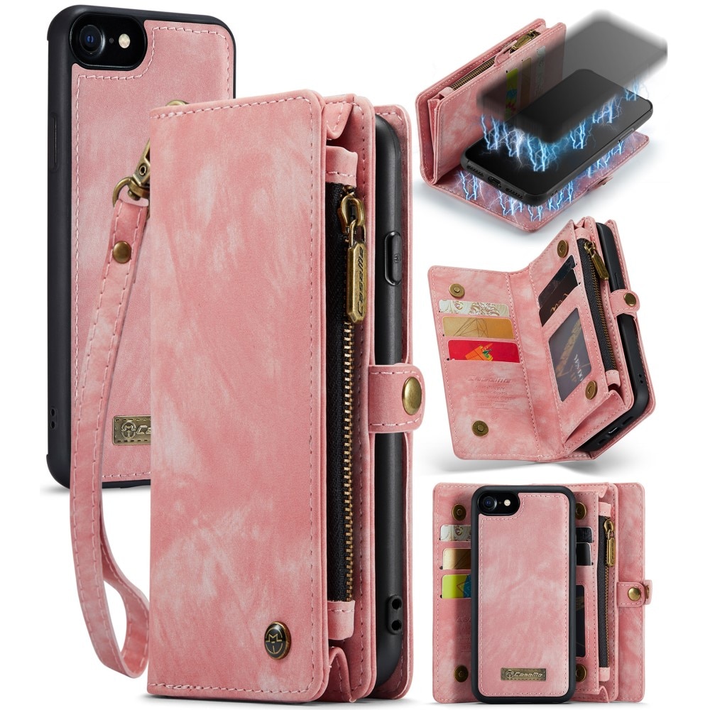 Étui portefeuille multi-cartes iPhone SE 2020, Rose