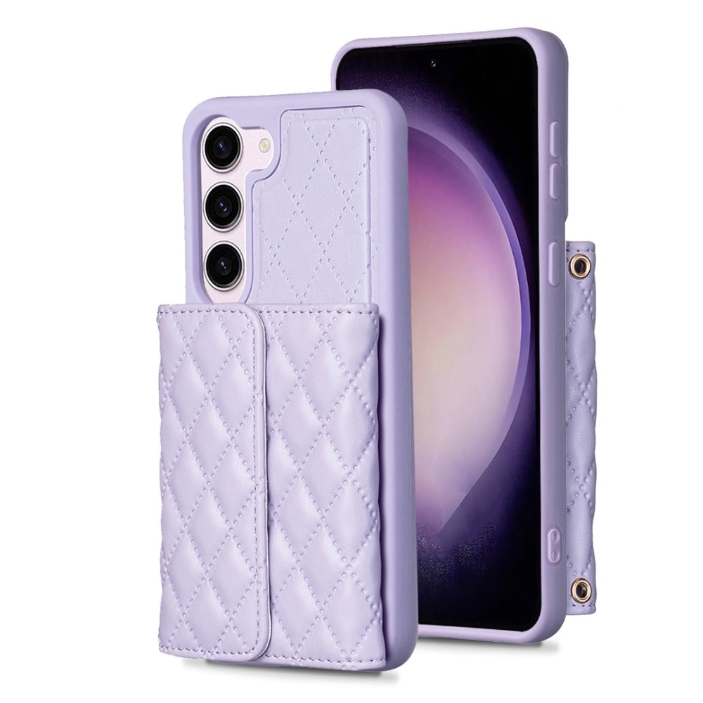 Coque porte-cartes latéral Quilted Samsung Galaxy S23 violet