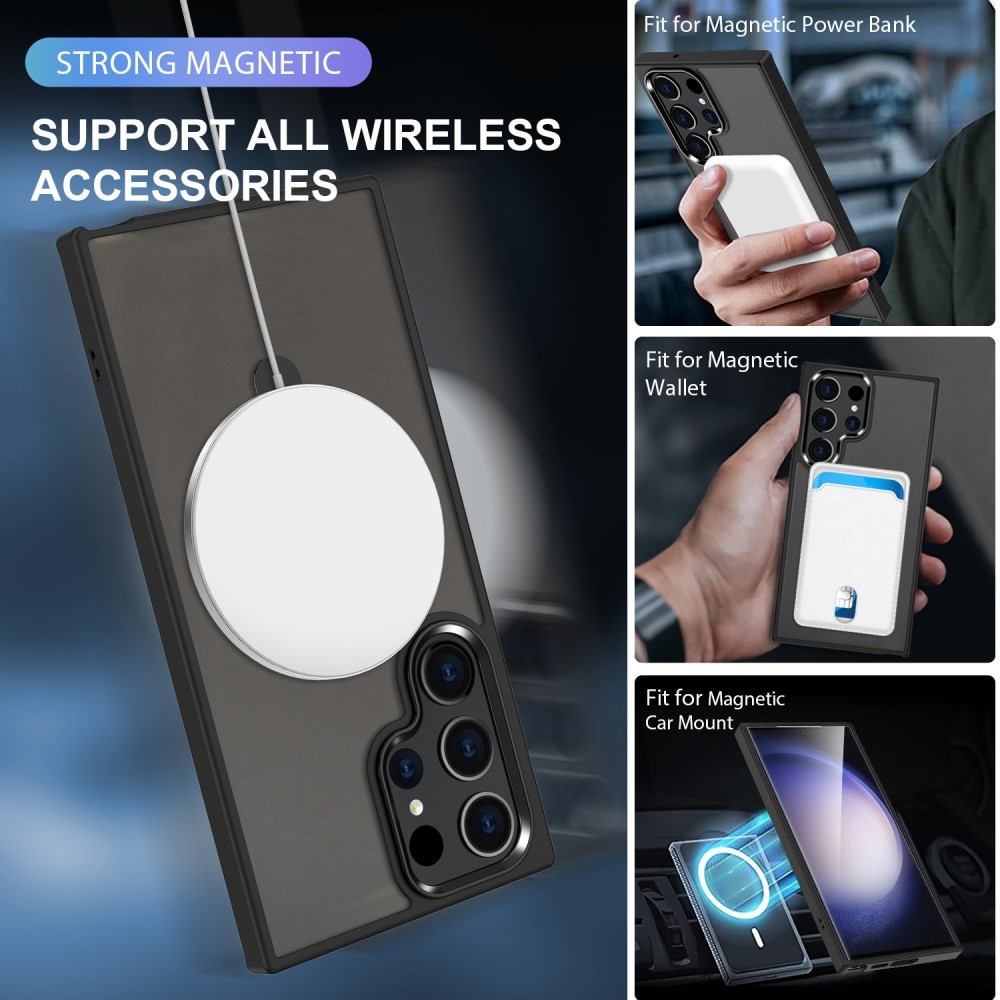 Coque hybride Magnetic Ring Samsung Galaxy S24 Ultra, Noir