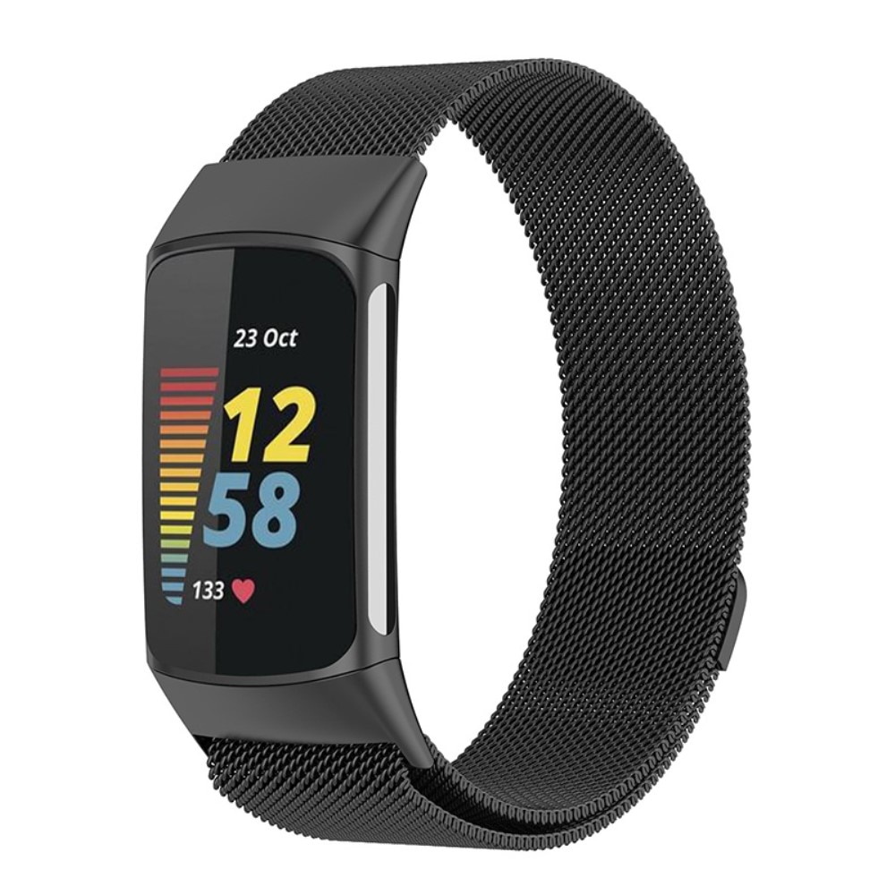 Bracelet milanais pour Fitbit Charge 6, Noir