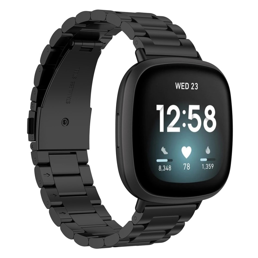 Bracelet en métal Fitbit Sense 2, Noir